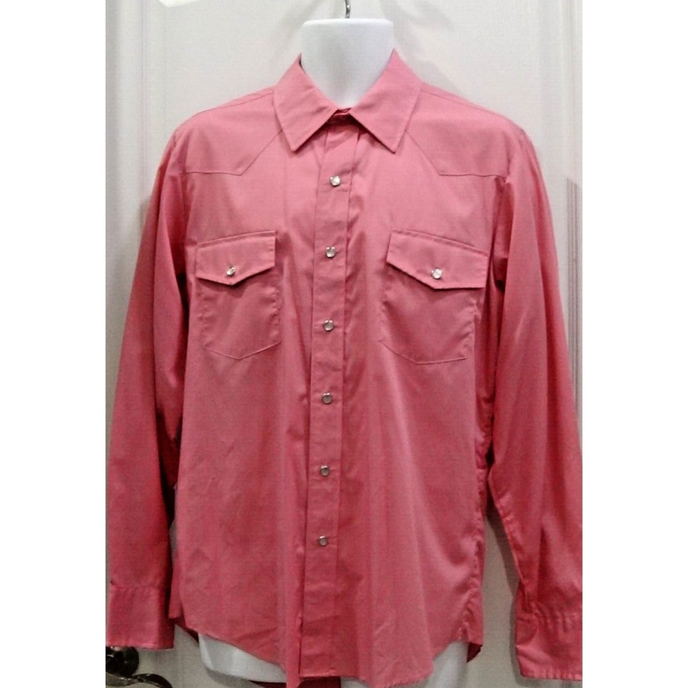 Square Dance Shirt Men's Large Malco Modes Dusty Rose  FREE Tie #166
